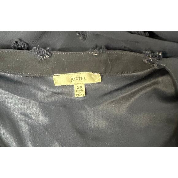 Jodifl Navy blue V-Neck Lined Swiss Dot Dress 3x plus Short Sleeve - Picture 6 of 6